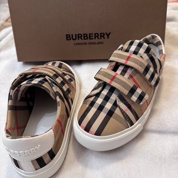 Kids Burberry Canvas Sneakers
